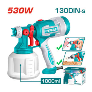 PISTOLA PINTAR ELECTRICA1000ML 530W INCLUYE AGUJA DE LIMPIEZA Y DOS BOQUILLAS SUPER TOTAL (UTT4506)